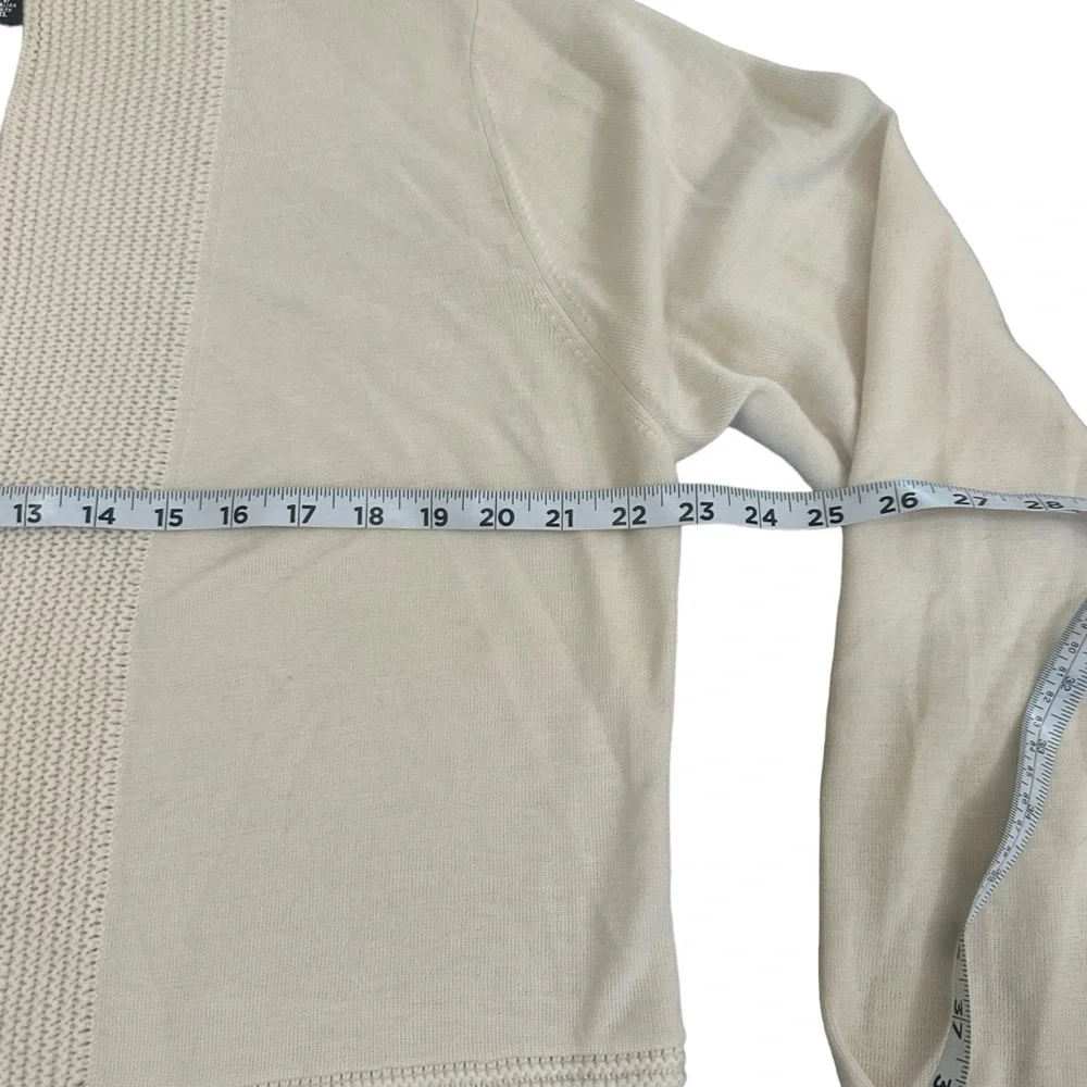 Eileen Fisher Long Cardigan Open-Front Long Sleeves Merino Wool Ivory Size XL - Picture 8 of 9